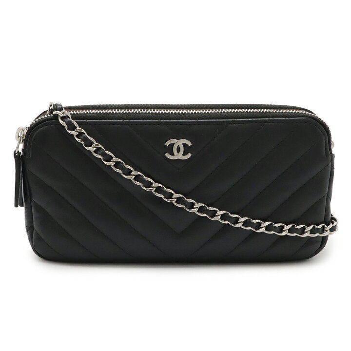 楽天市場】CHANEL シャネル Vステッチ シェブロン Wジップチェーン