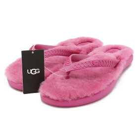 【靴】UGG アグ Fluffie フラッフィー ビーチサンダル ファーサンダル ピンク #8 日本サイズ約25cm 1007582 【中古】