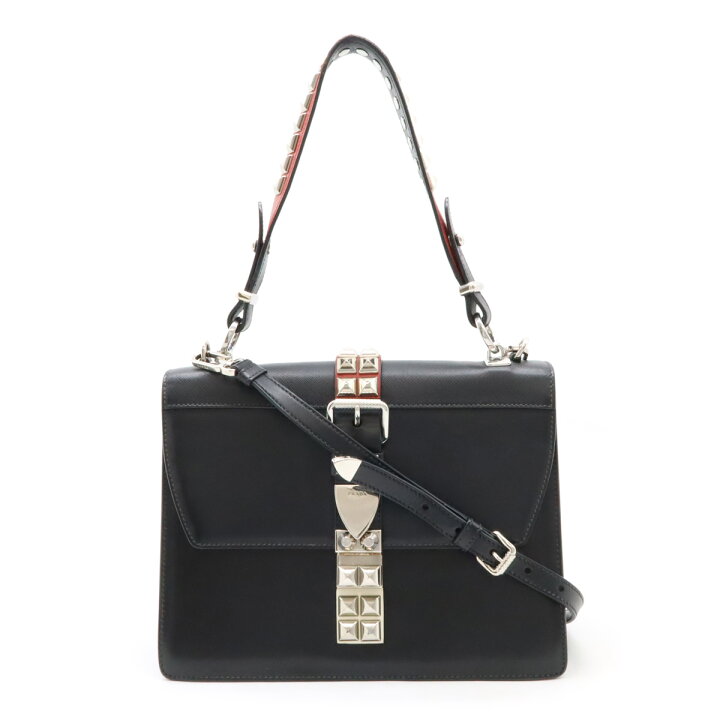 楽天市場】PRADA プラダ スタッズ トートバッグ 2WAY ショルダーバッグ 