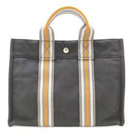 HERMES エルメス フールトゥMM トートPM トートバッグ ハンドバッグ 2001年 銀座店限定モデル キャンバス グレー オレンジ ホワイト 【中古】