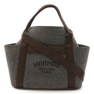 HERMES エルメス サック ド パンサージュ グルーム トートバッグ 2WAY ショルダーバッグ フェルト グレー…