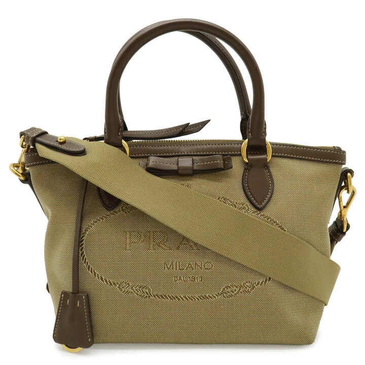 楽天市場】PRADA プラダ ロゴジャガード リボン ハンドバッグ 2WAY 