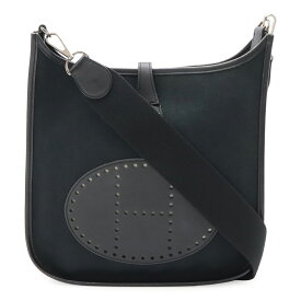 HERMES エルメス エヴリン エブリン II 2 PM ショルダーバッグ 斜め掛けショルダー トワルアッシュ レザー ブラック 黒 □J刻印 【中古】