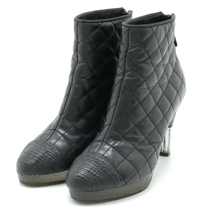 楽天市場】CHANEL シャネル マトラッセ ココマーク ショートブーツ 
