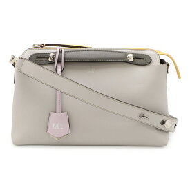 FENDI フェンディ BY THE WAY バイザウェイ ミディアム ハンドバッグ 2WAY ショルダーバッグ レザー ペールグレー イエロー シルバー金具 8BL146 【中古】