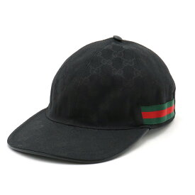 【アパレル】GUCCI グッチ オリジナル GGキャンバス ベースボールキャップ 帽子 ブラック 黒 レッド 赤 グリーン 緑 Lサイズ 200035 【中古】