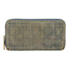 LOUIS VUITTON ルイ ヴィトン モノグラムデニム ジッピーウォレット ラウンドファスナー 長財布 ブルー 青 M95341 【中古】
