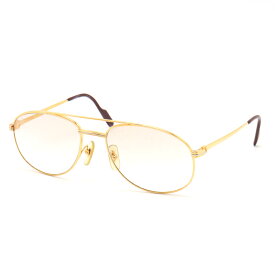 Cartier カルティエ トリニティ ツーブリッジ ティアドロップ 眼鏡 めがね メガネフレーム 度入り サングラス ブラウングラデーション ゴールド 135 【中古】