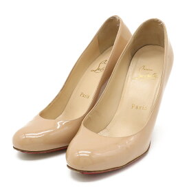 【靴】Christian Louboutin クリスチャン ルブタン SIMPLE PUMP 100 パンプス ハイヒール ピンヒール エナメル ベージュ #36 日本サイズ約23cm 3080377 【中古】