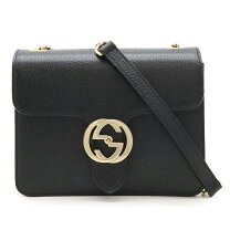 楽天市場】グッチ 黒 レザー インターロッキングgの通販 