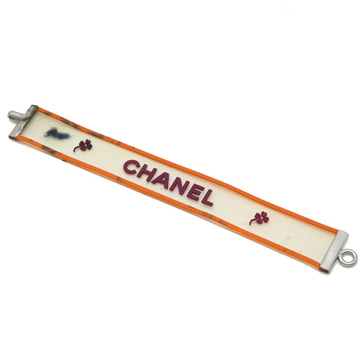 楽天市場】CHANEL シャネル ラバー ブレスレット バンド ロゴ オレンジ 