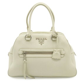 PRADA プラダ VITELLO PHENIX ヴィッテロフェニックス ハンドバッグ レザー ホワイト 白 シルバー金具 ショルダーストラップ欠品 1BB054 【中古】