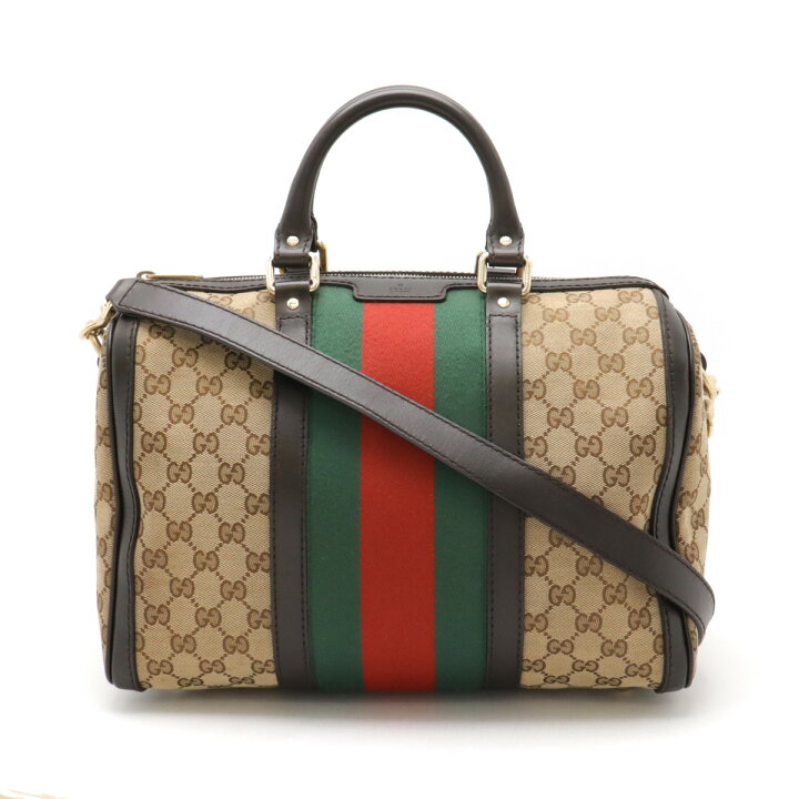 楽天市場】GUCCI グッチ GGキャンバス シェリーライン ハンドバッグ 