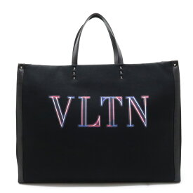 【バッグ】VALENTINO GARAVANI ガラヴァーニ ヴァレンチノ バレンチノ ネオンVLTN ラージ トートバッグ キャンバス ブラック XY2B0A35DJK 【中古】