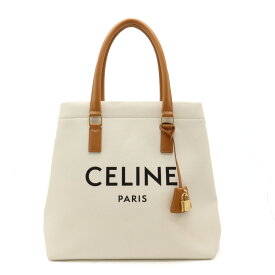 【バッグ】CELINE セリーヌ ホリゾンタル カバ プリント トートバッグ キャンバス レザー ナチュラル タン 192162BNZ.02NT 【中古】