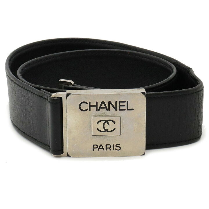 楽天市場】CHANEL シャネル ココマーク ベルト レザー ブラック 黒 
