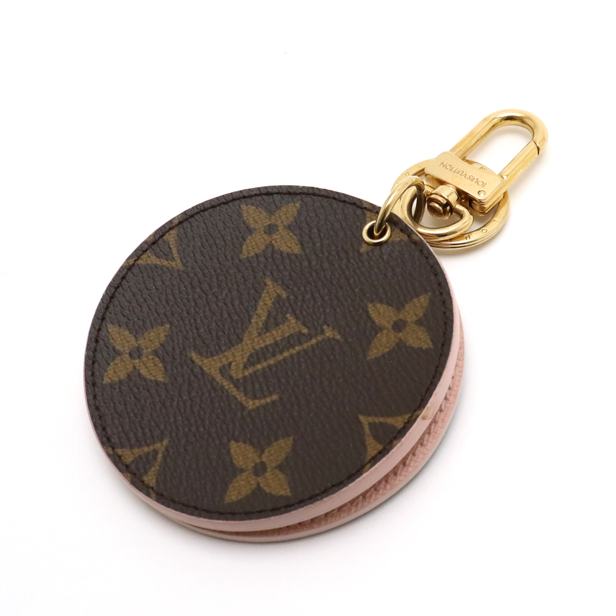 Louis Vuitton Monogram Lv Mirror Compact Key Ring Bag Charm Round Light Pink | eBay