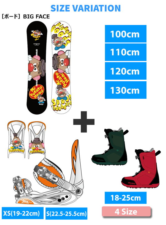 楽天市場】【キッズ スノーボード3点セット】SPOON POTATO HEAD BIG 