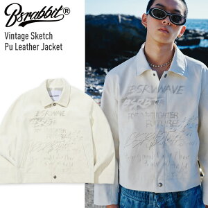 �y�����\��z2027 BSRABBIT �r�[�G�X���r�b�g Vintage Sketch Pu Leather Jacket �r���e�[�W�X�P�b�`PU���U�[ �W���P�b�g �X�m�[�{�[�h �E�F�A �X�L�[ �y�ځ[���܂�z