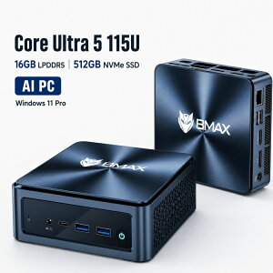 �y20%�N�[�|��OFF�z �~�jPC minipc mini pc �~�j�p�\�R�� AI PC Intel Core Ultra 5 16GB LPDDR5 512GB NVMe SSD Windows11 Pro 8K 3��� WiFi6 Bluetooth5.2 2.5G LAN Type-C HDMI DP ���^PC �f�X�N�g�b�vPC �ȃX�y�[�X �R���p�N�g SSD��