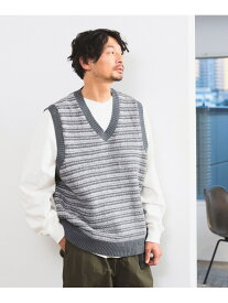 B:MING by BEAMS / ツイードライク ジャカード Vネック ニット ベスト B:MING by BEAMS ビーミング ライフストア バイ ビームス トップス ニット ベージュ【送料無料】[Rakuten Fashion]