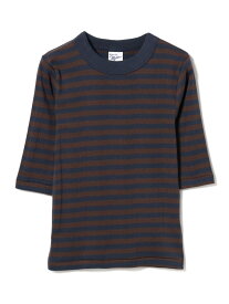 MILLER / パネルリブ 5分袖 Tシャツ B:MING by BEAMS ビーミング ライフストア バイ ビームス トップス カットソー・Tシャツ グリーン ブラウン【送料無料】[Rakuten Fashion]