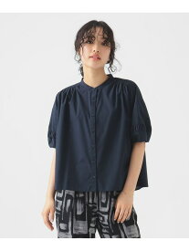 袖ギャザー ブラウス(S~M) 25SS きれいめ オフィスカジュアル B:MING by BEAMS ビーミング ライフストア バイ ビームス トップス シャツ・ブラウス ホワイト ネイビー【送料無料】[Rakuten Fashion]