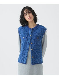 【SALE／30%OFF】ツイード ニット ベスト 25SS B:MING by BEAMS ビーミング ライフストア バイ ビームス トップス ベスト・ジレ ブルー ホワイト ブラック【RBA_E】【送料無料】[Rakuten Fashion]