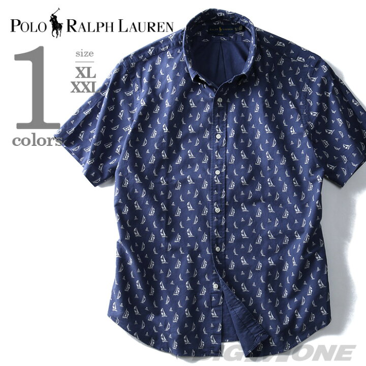 楽天市場】大きいサイズ メンズ 半袖総柄ボタンダウンシャツ POLO 