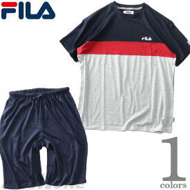 大きいサイズ メンズ FILA フィラ タック天竺 半袖 Tシャツ + ハーフパンツ 上下セット 213316h