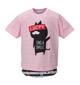 大きいサイズ メンズ LUCPY 半袖Tシャツ+タンクアンサンブル ピンク 1158-8257-2 [3L・4L・5L・6L]