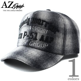 大きいサイズ メンズ AZ DEUX チェック メルトン 刺繍 キャップ 帽子 3681-731z