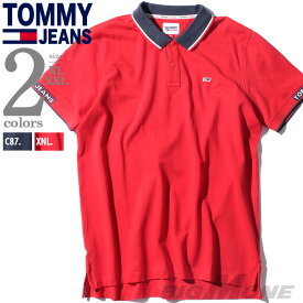 大きいサイズ メンズ TOMMY JEANS トミージーンズ 鹿の子 半袖 ポロシャツ USA直輸入 dm0dm10326