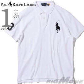 大きいサイズ メンズ POLO RALPH LAUREN ポロ ラルフローレン ビッグロゴ刺繍 鹿の子 半袖 ポロシャツ USA直輸入 710688969-003