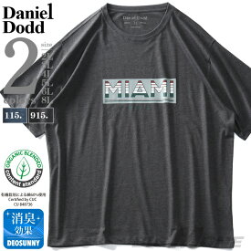 大きいサイズ メンズ DANIEL DODD オーガニックコットン プリント 半袖 Tシャツ MIAMI azt-210215