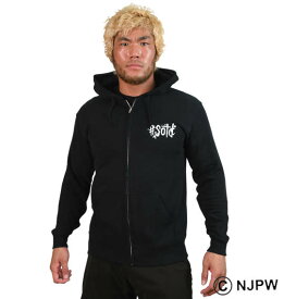 大きいサイズ メンズ 新日本プロレス SANADA HOODIE「日本で一番○○が好きです」 フルジップ パーカー ブラック 1278-0672-1 3L 4L 5L 6L 8L