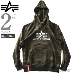傫TCY Y ALPHA INDUSTRIES At@C_Xg[Y ʕ vI[o[ p[J[ Basic hoody Camo USAA 178312c