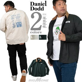大きいサイズ メンズ DANIEL DODD 長袖 ツイル バックプリント シャツ 916-210411