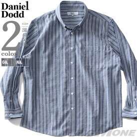 大きいサイズ メンズ DANIEL DODD サッカー ストライプ 長袖 ボタンダウン シャツ 春夏新作 715-sh250104