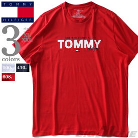 大きいサイズ メンズ TOMMY HILFIGER トミーヒルフィガー ロゴ プリント 半袖 Tシャツ USA直輸入 09t3954