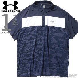 大きいサイズ メンズ UNDER ARMOUR アンダーアーマー 半袖 切替 ゴルフ ポロシャツ Freedom Playoff 3.0 Polo USA直輸入 1377373-410