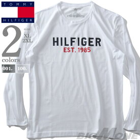 大きいサイズ メンズ TOMMY HILFIGER トミーヒルフィガー ロゴ プリント 長袖 Tシャツ USA直輸入 09t4112