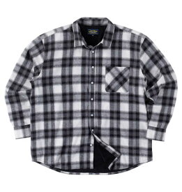 大きいサイズ メンズ Mc.S.P T/Cネルチェック裏ベロア 長袖 シャツ ホワイト系 1277-4362-1 3L 4L 5L 6L 8L