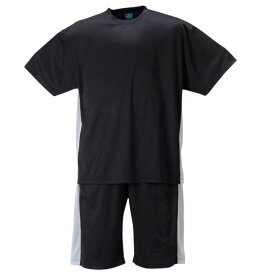 大きいサイズ メンズ COLLINS ハニカムメッシュ脇切替 半袖 Tシャツ + ハーフパンツ セット ブラック × グレー 1258-4249-2 3L 4L 5L 6L 8L