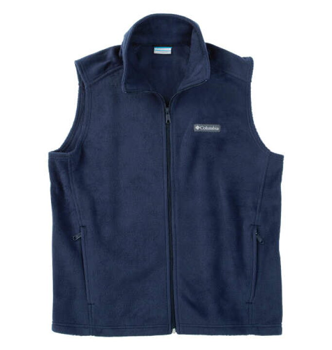 Columbia フリースベスト M ベージュ/ネイビー 1着あると万能 