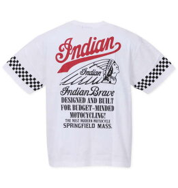 大きいサイズ メンズ INDIAN MOTOCYCLE 天竺プリント 半袖 Tシャツ オフホワイト 1278-3235-1 3L 4L 5L 6L 8L