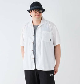 大きいサイズ メンズ OUTDOOR PRODUCTS 半袖 オープンカラー シャツ ホワイト 1257-4222-1 3L 4L 5L 6L 7L 8L