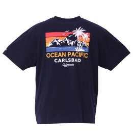 大きいサイズ メンズ OCEAN PACIFIC 天竺ポケット付 半袖 Tシャツ ネイビー 1278-3297-2 3L 4L 5L 6L 8L