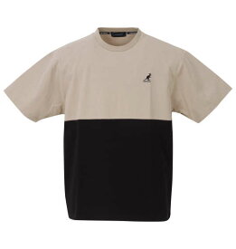 大きいサイズ メンズ KANGOL バイカラー 半袖 Tシャツ ベージュ 1278-3215-2 3L 4L 5L 6L 7L 8L