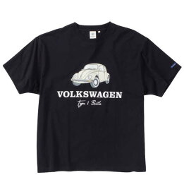 大きいサイズ メンズ VOLKSWAGEN 天竺 半袖 Tシャツ ブラック 1268-4200-2 3L 4L 5L 6L 8L